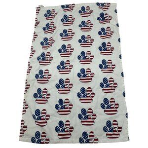 Debora Connolly Design Patriotic Paw Print Kitchen Hand Towel Used READ
